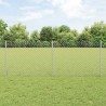 Clôture en Treillis avec 22 Piquets Argent 0,8x25 m Acier 