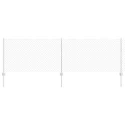Clôture en Treillis avec 22 Piquets Argent 0,8x25 m Acier 