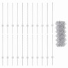Clôture en Treillis avec 22 Piquets Argent 0,8x25 m Acier 