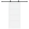 Porte coulissante avec kit blanc 93x202 cm en bois massif en pin 
