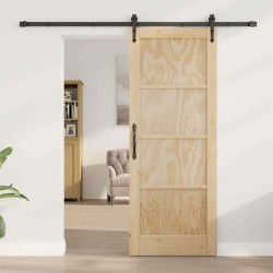 Porte coulissante avec quincaillerie 'ORKDAL'en bois de pin solide 