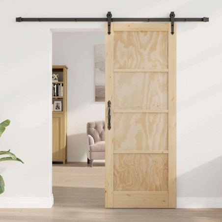 Porte coulissante avec quincaillerie 'ORKDAL'en bois de pin solide 