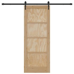 Porte coulissante avec quincaillerie 'ORKDAL'en bois de pin solide 