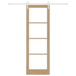 Porte coulissante avec kit de matériel 'ORKDAL'en Bois massif et verre 