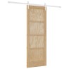 Porte coulissante avec kit de matériel 73.5x198.5 cm en bois massif de pin 