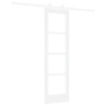 Ensemble de Porte Coulissante avec Quincaillerie Blanche 61x198.5 cm Bois Massif Pin 