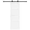 Porte coulissante avec ensemble quincaillerie blanche 73,5x211 cm en bois massif de pin 