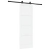 Porte coulissante avec ensemble quincaillerie blanche 73,5x211 cm en bois massif de pin 