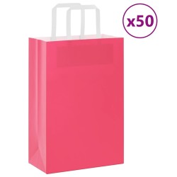 Sacs en papier 50 pcs avec poignées rose 21x11x31 cm 