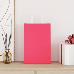 Sacs en papier 50 pcs avec poignées rose 21x11x31 cm 