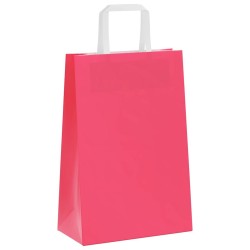 Sacs en papier 50 pcs avec poignées rose 21x11x31 cm 
