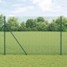 Clôture en fil soudé avec 13 poteaux verts 1,5x25 m en acier 