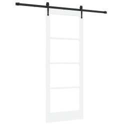 Porte coulissante avec matériel blanc 83x211 cm bois massif en pin 