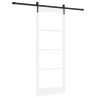 Porte coulissante avec matériel blanc 83x211 cm bois massif en pin 