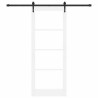 Porte coulissante avec matériel blanc 83x211 cm bois massif en pin 