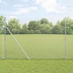 Clôture en fil soudé avec 13 postes 1.5x25 m en acier galvanisé 