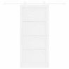 Porte coulissante avec kit quincaillerie 'ORKDAL'blanche en bois massif de pin 