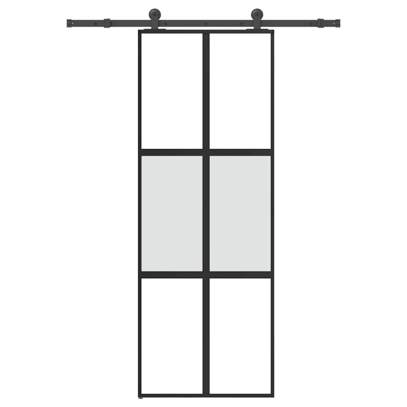 Porte coulissante kit de quincaillerie trempé verre aluminium 