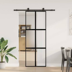 Porte coulissante kit de quincaillerie trempé verre aluminium 