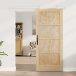 Porte coulissante avec matériel 86x198,5 cm en bois massif de pin 