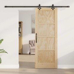 Porte coulissante avec quincaillerie 'ORKDAL'en pin massif 