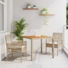 Ensemble de salle à manger de jardin en 3 pièces avec coussins crème beige poly rotin 
