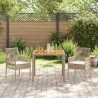 Ensemble de salle à manger de jardin en 3 pièces avec coussins crème beige poly rotin 