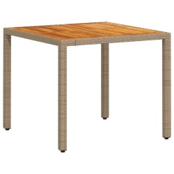 Ensemble de salle à manger de jardin en 3 pièces avec coussins crème beige poly rotin 
