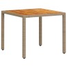 Ensemble de salle à manger de jardin en 3 pièces avec coussins crème beige poly rotin 
