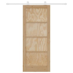 Porte coulissante avec kit de matériel 83x202 cm Bois massif en pin 