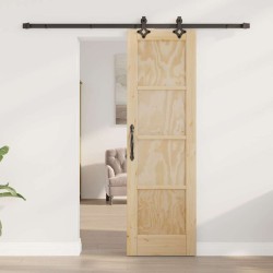 Porte Coulissante avec Ensemble Quincaillerie 61x198,5 cm Bois Massif Pin 