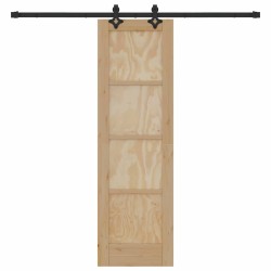 Porte Coulissante avec Ensemble Quincaillerie 61x198,5 cm Bois Massif Pin 