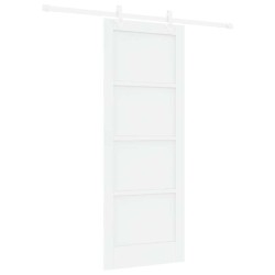 Porte coulissante avec ensemble de quincaillerie blanche 78x202 cm en pin massif 