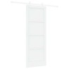 Porte coulissante avec ensemble de quincaillerie blanche 78x202 cm en pin massif 