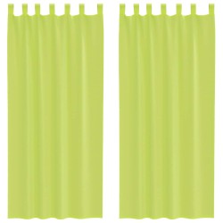 Rideaux en voile avec passants 2 pcs vert pomme 