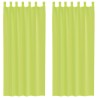 Rideaux en voile avec passants 2 pcs vert pomme 