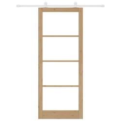 Porte coulissante avec kit matériel 'ORKDAL'en bois massif et verre 