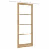 Porte coulissante avec kit matériel 'ORKDAL'en bois massif et verre 
