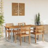 Table de repas extérieure Grise 180x90x75 cm en acier et bois d'acacia 