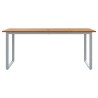 Table de repas extérieure Grise 180x90x75 cm en acier et bois d'acacia 