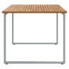 Table de repas extérieure Grise 180x90x75 cm en acier et bois d'acacia 