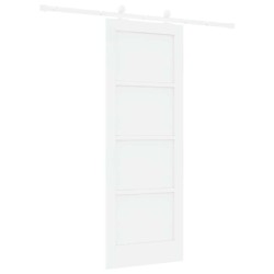 Porte Coulissante avec Quincaillerie Blanche 73,5x198,5 cm Bois Massif en Pin 