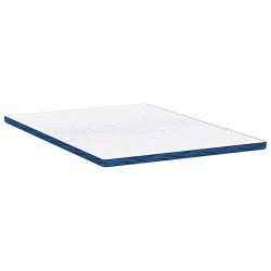 Coussins de Matelas Blanc et Bleu 160 x 200 cm 