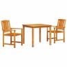 Ensemble de salle à manger d'extérieur 3 pcs 90 x 90 x 74 cm 