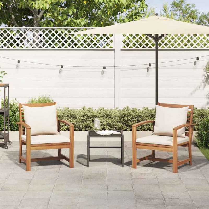 Chaises de jardin 2 pcs Marron 60 x 65 x 76.5 cm 