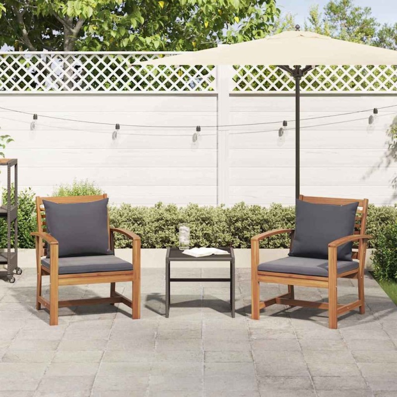 Chaises de jardin 2 pcs Marron 60 x 65 x 76.5 cm 