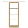 Porte Coulissante avec Quincaillerie Set 86x211 cm Bois Solide Pin 