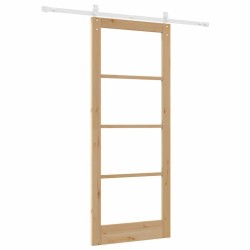 Porte Coulissante avec Quincaillerie Set 86x211 cm Bois Solide Pin 