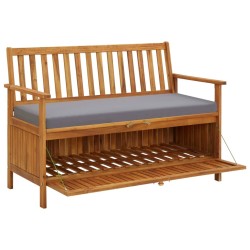 Banc de rangement de jardin 120 cm Bois d'acacia solide 