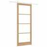 Porte Coulissante avec Kit de Quincaillerie 'ORKDAL'Bois Massif & Verre 